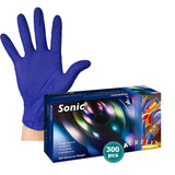Sonic Nitrile Powder Free - Indigo Blue Examination Gloves- Ultra Thin Formula by Aurelia Sonic (300/pcs)