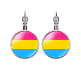 Gay Pride Drop Earring Pansexual Pride Flag   Photo 16MM Glass Cabochon Jewelry Trendy Lever Back Earrings