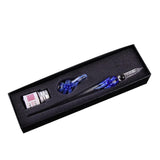 Glass Pen Set with ink and Pen Rest