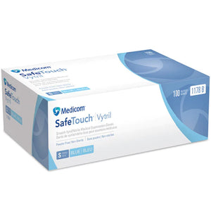 Vinyl/Nitrile Powder Free - Blue Medical Examination Gloves - Safe Touch by Medicom (100pcs/box)