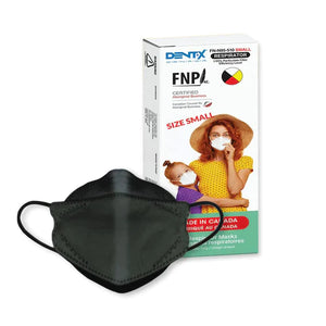 Dentx Kids Face Mask - 5 Layer Respirators FN-N95-510 Black for 4 -12 Years