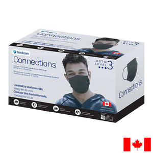 Medicom Connections Disposable Face Mask - ASTM Level 3 - Black